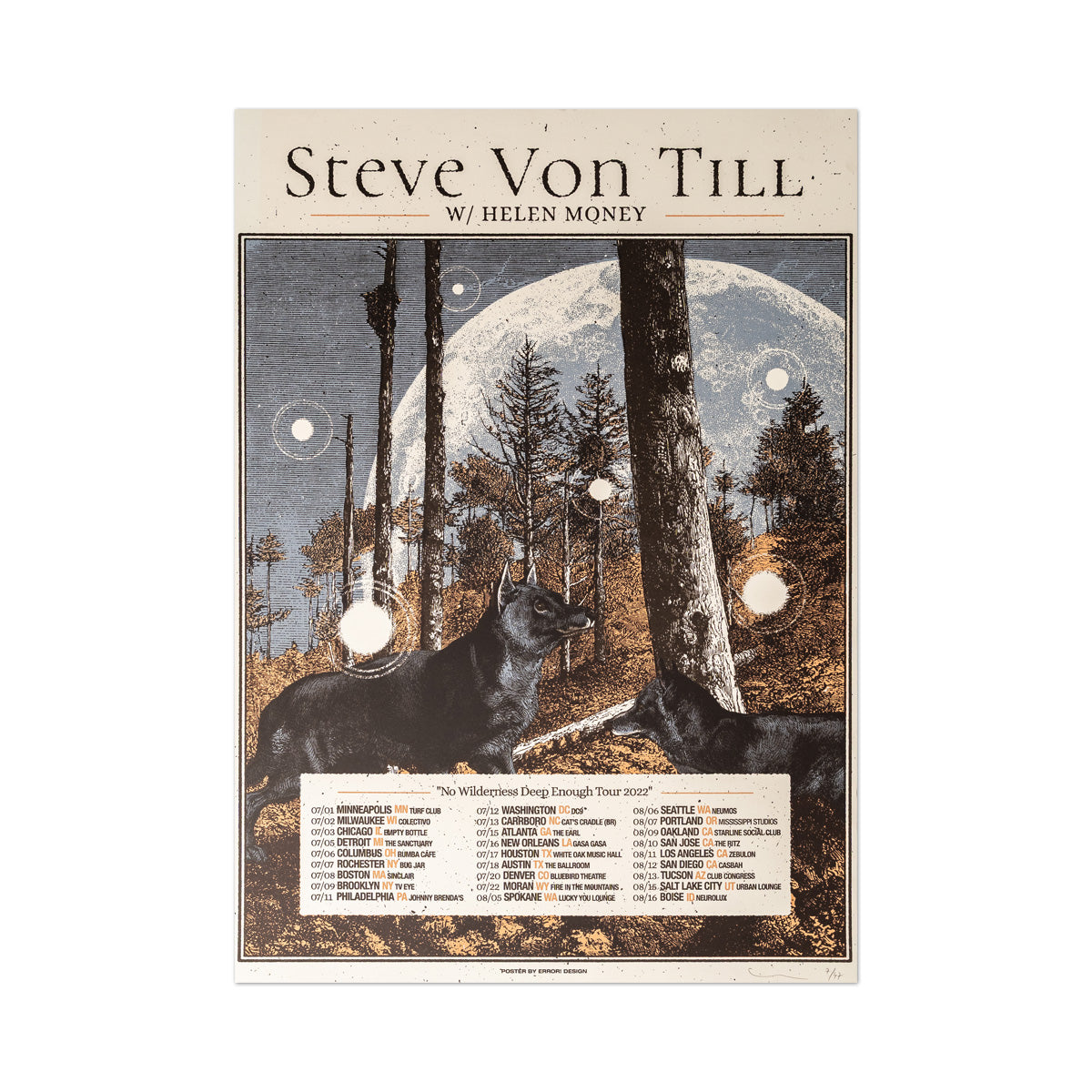 STEVE VON TILL "Euro Tour 2022" Screenprinted Poster