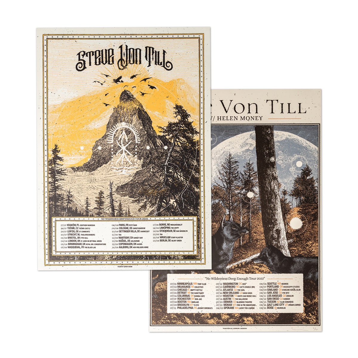 STEVE VON TILL "Euro Tour 2022 & 2023" Screenprinted Poster Bundle