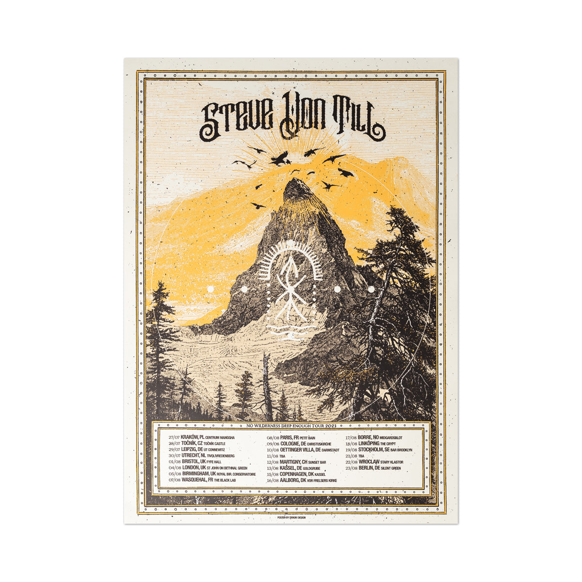 STEVE VON TILL "Euro Tour 2023" Screenprinted Poster
