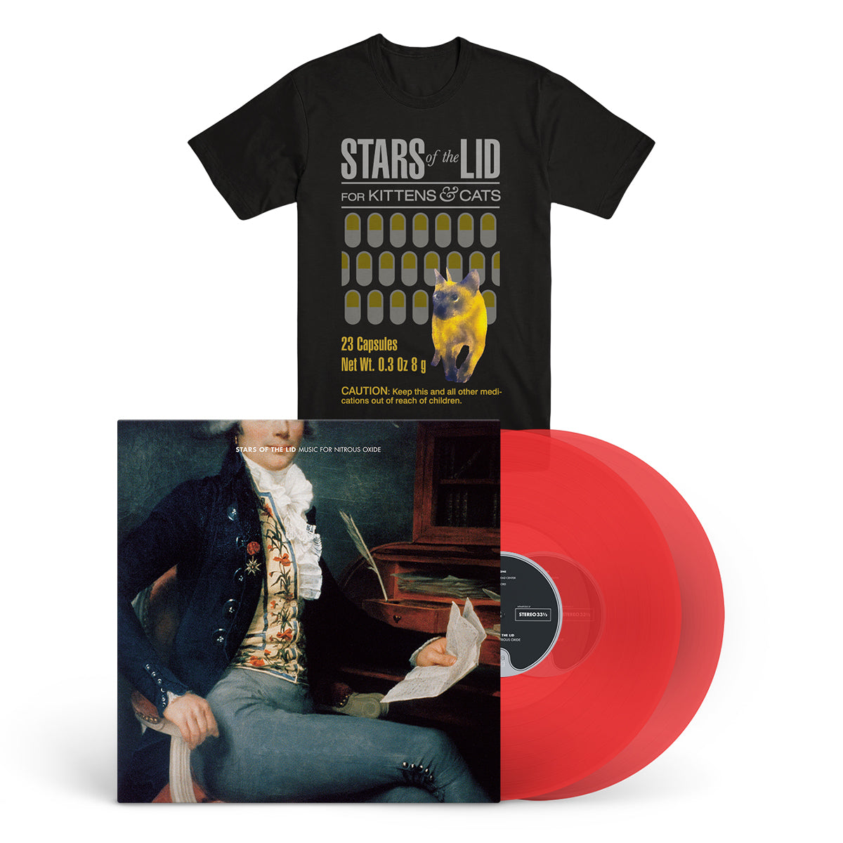 STARS OF THE LID &quot;Music For Nitrous Oxide&quot; 2xLP + Black T-Shirt Bundle