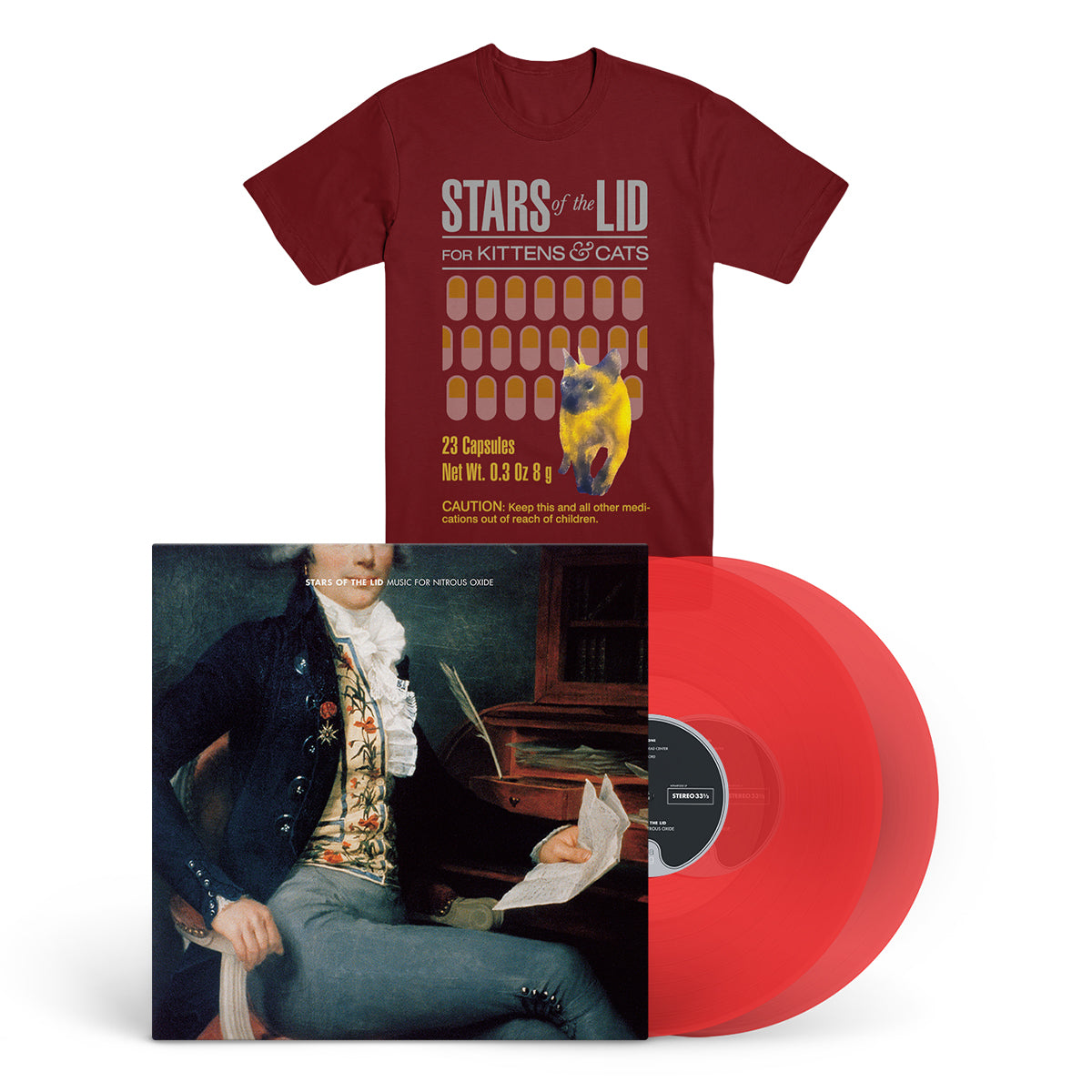 STARS OF THE LID &quot;Music For Nitrous Oxide&quot; 2xLP + Cardinal T-Shirt Bundle